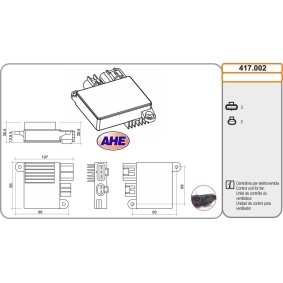 AHE 417.002 Styreenhet, elektrolufting (motorkjøling) MAZDA 6 Station Wagon (GY) 1.8 120 hk Bensinmotor