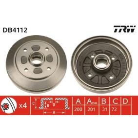 Achetez des Tambour de frein TRW DB4112 à prix pour 166,82&nbsp;&euro;