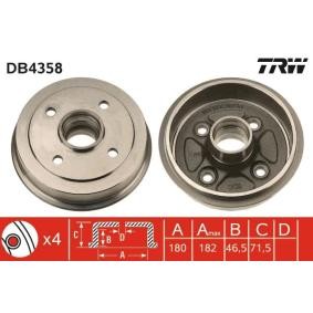 Achetez des Tambour de frein TRW DB4358 à prix pour 215,79&nbsp;&euro;