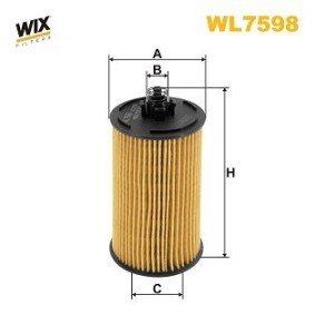 WIX FILTERS WL7598 Filtro olio CHEVROLET Trax I (U200) 1.4 140 CV Motore a ciclo otto