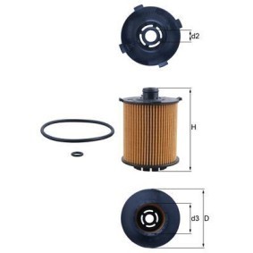 MAHLE OX 1357D Filtro olio VOLVO S60 III (224) 2.0 190 CV Motore a ciclo otto