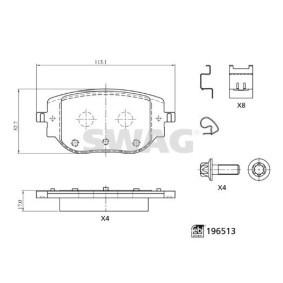 Acquista Kit pastiglie freni da SWAG 33 11 2200 a buon mercato per soli 47,37&nbsp;&euro;