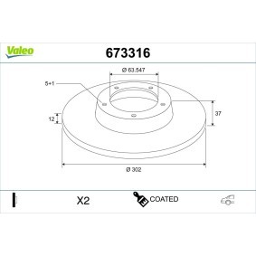 VALEO 673316 Bremsscheiben VOLVO XC40 (536) 2.0 190 PS Otto
