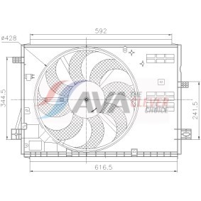 AVA COOLING SYSTEMS PE7441 Kjølevifte PEUGEOT 508