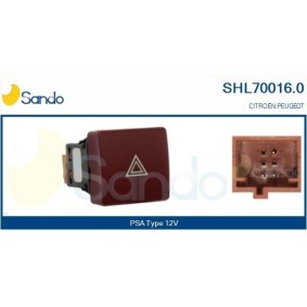 SANDO SHL70016.0 Warnblinkschalter CITROËN BERLINGO (B9)