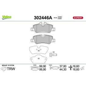 Osta Jarrupalat, levyjarru VALEO:llä 302446A edullisesti hintaan 32,24&nbsp;&euro;