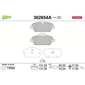 Osta Jarrupalat, levyjarru VALEO:llä 302654A edullisesti hintaan 33,86&nbsp;&euro;