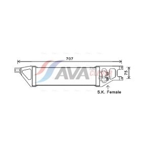 AVA COOLING SYSTEMS FD5304 Radiatore aria condizionata FORD Transit Mk4 Camion pianale/Telaio (VE83)