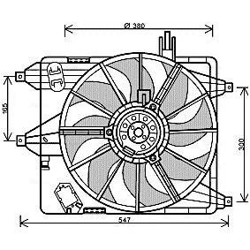 AVA COOLING SYSTEMS RT7544 Kühlerlüfter RENAULT KANGOO (KC0/1_) 1.6 82 PS Otto