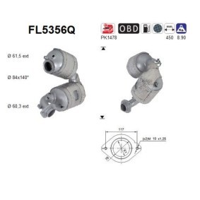 AS FL5356Q Filtro de partículas (FAP) MINI PACEMAN