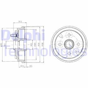 DELPHI BF462 Tambor de travão DAIHATSU SIRION (M1) 1.0 54 cv Otto