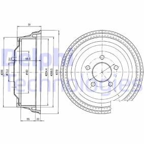 DELPHI BF363 Tambor de travão JEEP GRAND CHEROKEE