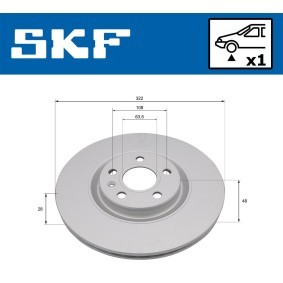 SKF VKBD 81404 V1 Bremsscheiben VOLVO XC40 (536) 2.0 190 PS Otto