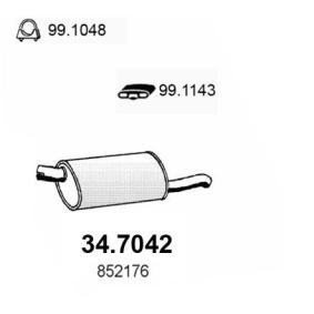 ASSO 34.7042 Marmitta VAUXHALL Astravan Mk3 (F) (T92)