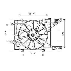 AVA COOLING SYSTEMS RT7550 Ventilateur moteur DACIA LOGAN MCV (KS_) 1.6 84 CV Essence