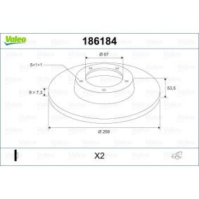 Osta Jarrulevy VALEO:llä 186184 edullisesti hintaan 45,09&nbsp;&euro;