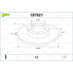 Kjøp Bremseskive av VALEO 197021 til den lave prisen 675,88&nbsp;kr