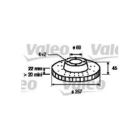Osta Jarrulevy VALEO:llä 186440 edullisesti hintaan 103,03&nbsp;&euro;