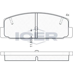 ICER 180785 Bremseklosser MAZDA 6 Station Wagon (GY) 2.3 162 hk Bensinmotor