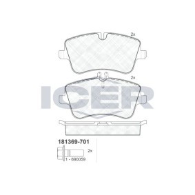 ICER 181369-701 Bremsbeläge MERCEDES-BENZ C-Klasse Sportcoupe (CL203) 2.5 204 PS Otto
