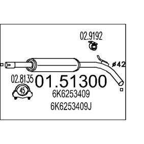 MTS 01.51300 Silenziatore centrale SEAT Inca (6K9)