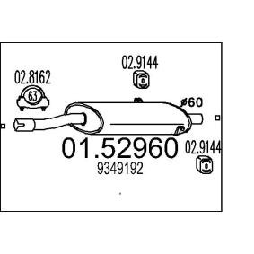 MTS 01.52960 Mittenljuddämpare SAAB