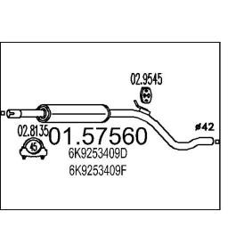 MTS 01.57560 Silenziatore centrale SEAT Inca (6K9)
