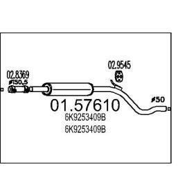 MTS 01.57610 Silenziatore centrale SEAT Inca (6K9)