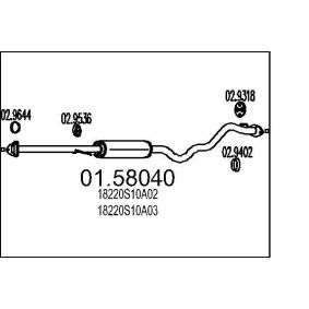 MTS 01.58040 Silenciador central HONDA