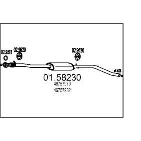 MTS 01.58230 Mittelschalldämpfer FIAT PUNTO (188)
