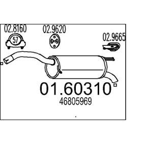 MTS 01.60310 Endschalldämpfer FIAT STILO (192)