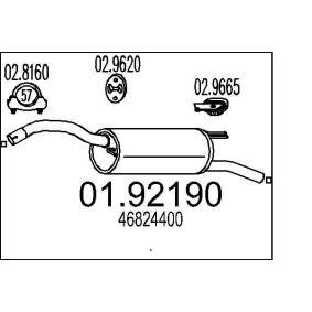 MTS 01.92190 Endschalldämpfer FIAT STILO (192)