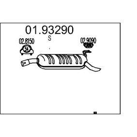 MTS 01.93290 Endschalldämpfer FIAT BRAVA (182) 1.9 65 PS Diesel