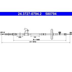 ATE 24.3727-0794.2 Cabo de freio de mão CHEVROLET