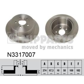 Osta Jarrulevy NIPPARTS:llä N3317007 edullisesti hintaan 66,52&nbsp;&euro;