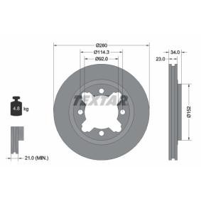 Köp Bromsskiva av TEXTAR 92081500 till det låga priset 541,40&nbsp;kr