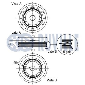 Comprar Polea de cigüeñal de RUVILLE 515100 a bajo precio de 97,00&nbsp;&euro;
