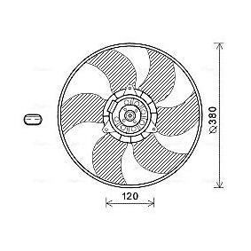 AVA COOLING SYSTEMS RT7604 Kühlerlüfter RENAULT KANGOO (KC0/1_) 1.6 82 PS Otto