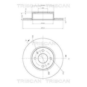 TRISCAN 8120 10107C Disque de frein LANCIA LYBRA SW (839BX) 1.6 103 CV Essence