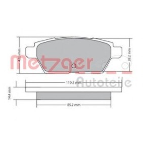 METZGER 1170637 Bremseklosser MAZDA 6 Station Wagon (GY) 2.3 162 hk Bensinmotor