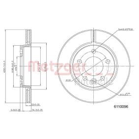 METZGER 6110096 Bremsscheiben VW Transporter 5 Pritsche / Fahrgestell (7JD, 7JE, 7JL, 7JY, 7JZ, 7FD) 2.0 115 PS Otto