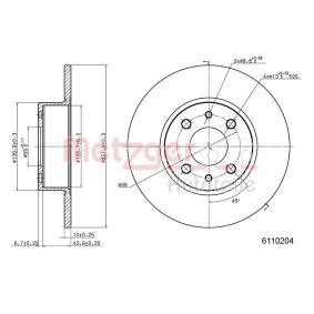 METZGER 6110204 Disque de frein LANCIA LYBRA SW (839BX) 1.9 105 CV Diesel
