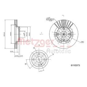 METZGER 6110373 Bromsskivor MAZDA FAMILIA 6 (BJ) 2.0 71 hk Diesel