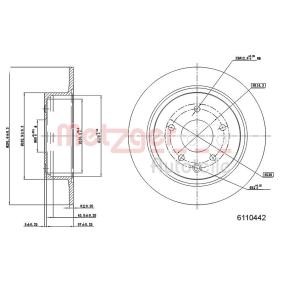 METZGER 6110442 Bremsscheiben NISSAN Qashqai 2 (J11, J11_) 1.6 130 PS Diesel