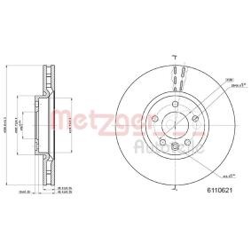METZGER 6110621 Bremsscheiben VW Transporter 5 Pritsche / Fahrgestell (7JD, 7JE, 7JL, 7JY, 7JZ, 7FD) 2.0 115 PS Otto