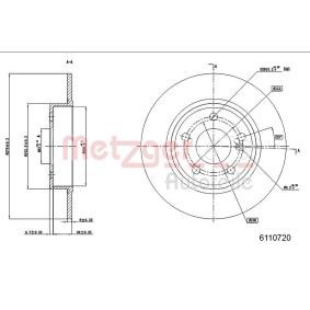 Köp Bromsskiva av METZGER 6110720 till det låga priset 326,36&nbsp;kr