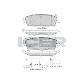 ICER 182139 Pastillas de freno GMC YUKON (GMT900) 6.2 409 cv Motor otto