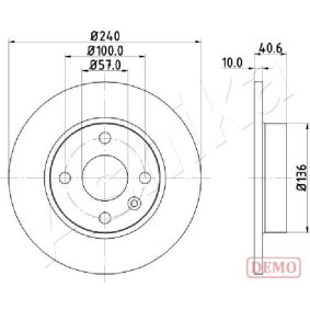 Achetez des Disque de frein ASHIKA 61-0S-S04 à prix pour 35,19&nbsp;&euro;