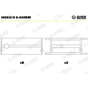 GLYCO H982/5 0.50mm Coussinet de bielle OPEL Astra F CC (T92) 1.8 90 CV Essence