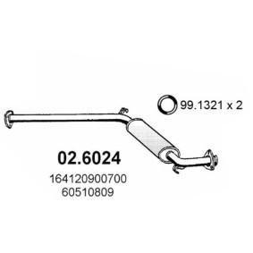 ASSO 02.6024 Mittelschalldämpfer FIAT PUNTO EVO (199)